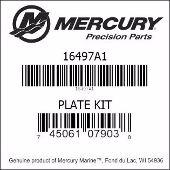 Bar codes for Mercury Marine part number 16497A1