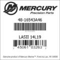 Bar codes for Mercury Marine part number 48-16543A46