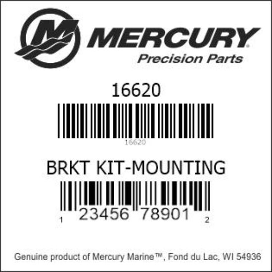 Bar codes for Mercury Marine part number 16620