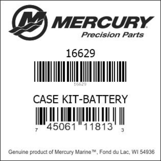 Bar codes for Mercury Marine part number 16629