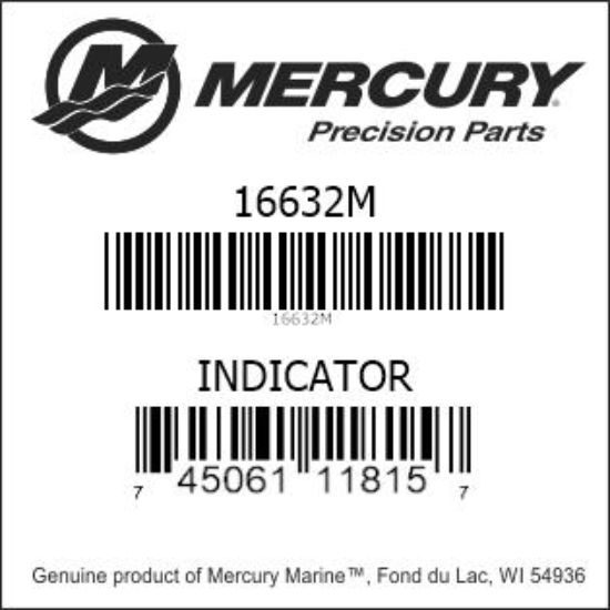 Bar codes for Mercury Marine part number 16632M