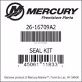 Bar codes for Mercury Marine part number 26-16709A2
