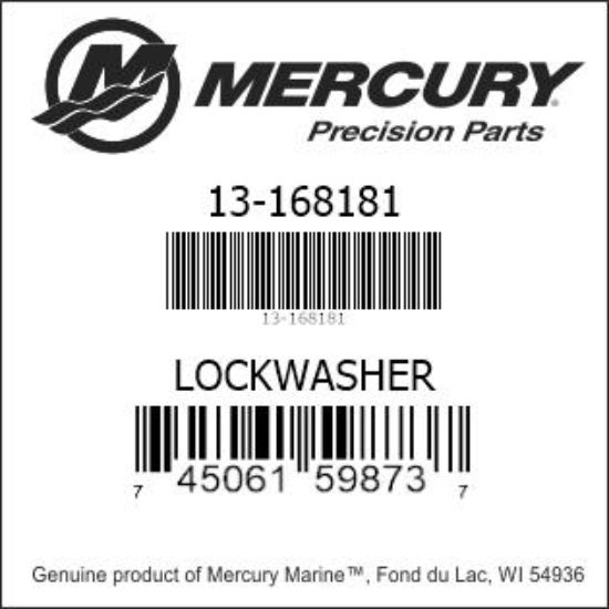 Bar codes for Mercury Marine part number 13-168181