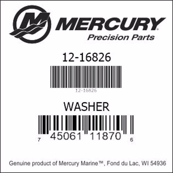 Bar codes for Mercury Marine part number 12-16826