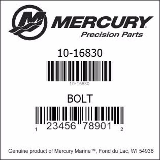 Bar codes for Mercury Marine part number 10-16830