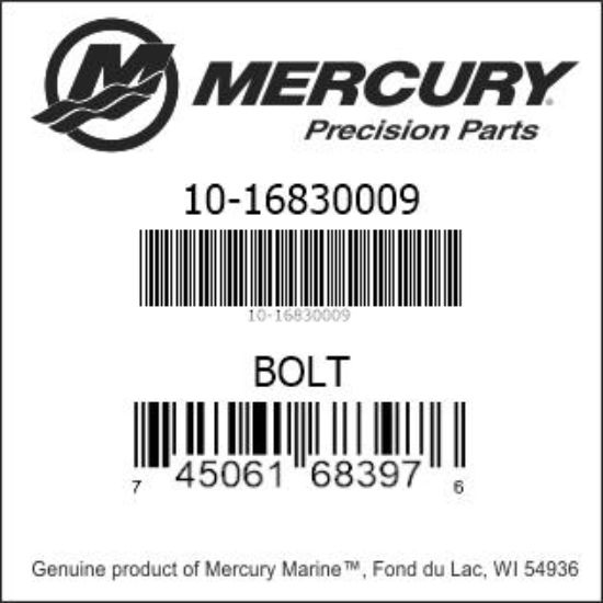 Bar codes for Mercury Marine part number 10-16830009