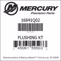Bar codes for Mercury Marine part number 16841Q02