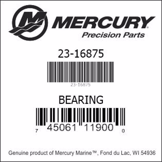 Bar codes for Mercury Marine part number 23-16875