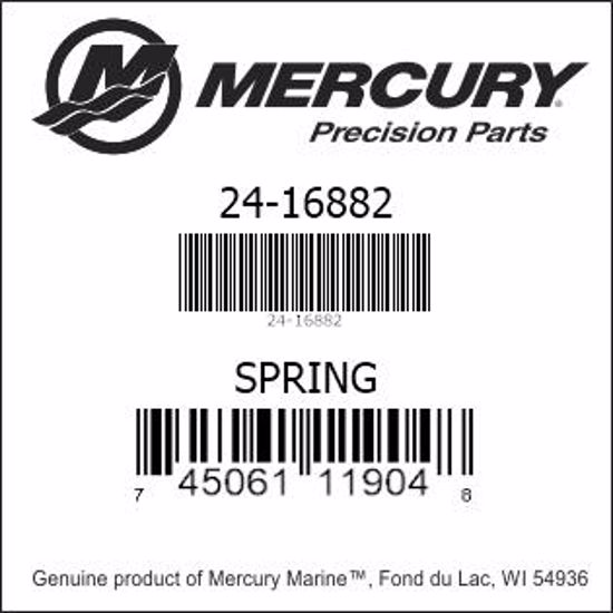 Bar codes for Mercury Marine part number 24-16882
