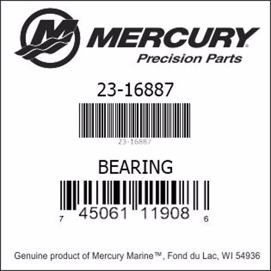 Bar codes for Mercury Marine part number 23-16887