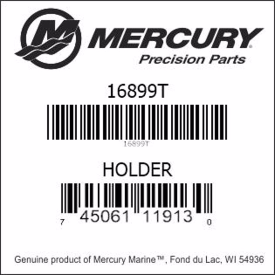 Bar codes for Mercury Marine part number 16899T