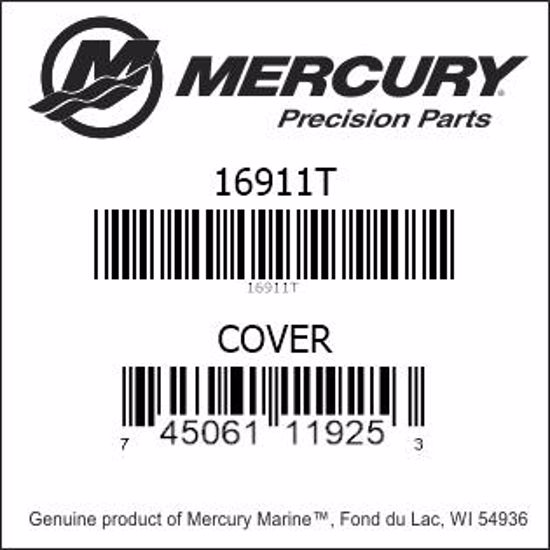 Bar codes for Mercury Marine part number 16911T