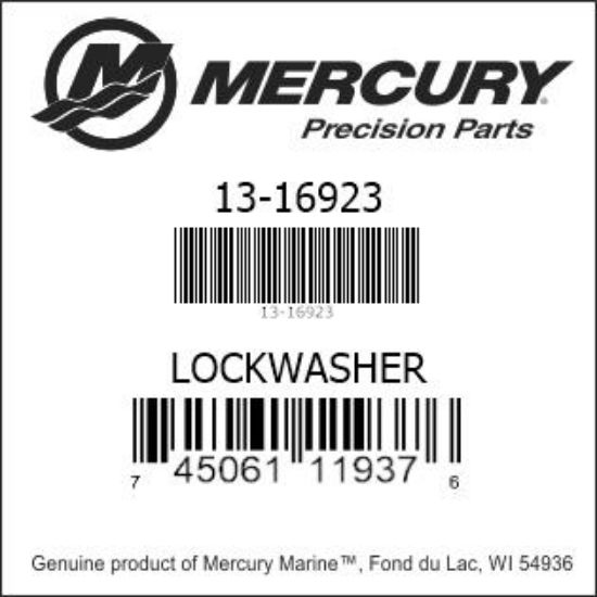 Bar codes for Mercury Marine part number 13-16923