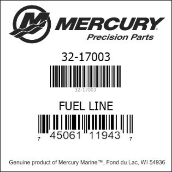Bar codes for Mercury Marine part number 32-17003