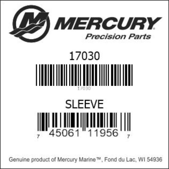 Bar codes for Mercury Marine part number 17030