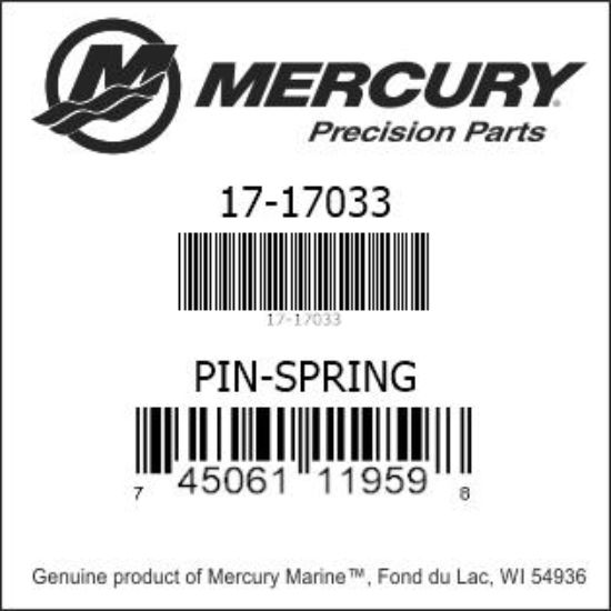 Bar codes for Mercury Marine part number 17-17033