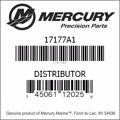 Bar codes for Mercury Marine part number 17177A1