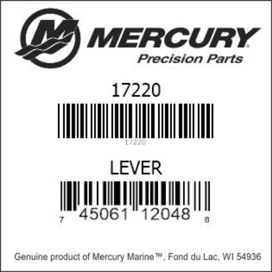 Bar codes for Mercury Marine part number 17220
