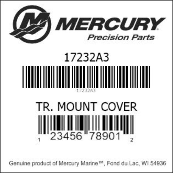 Bar codes for Mercury Marine part number 17232A3