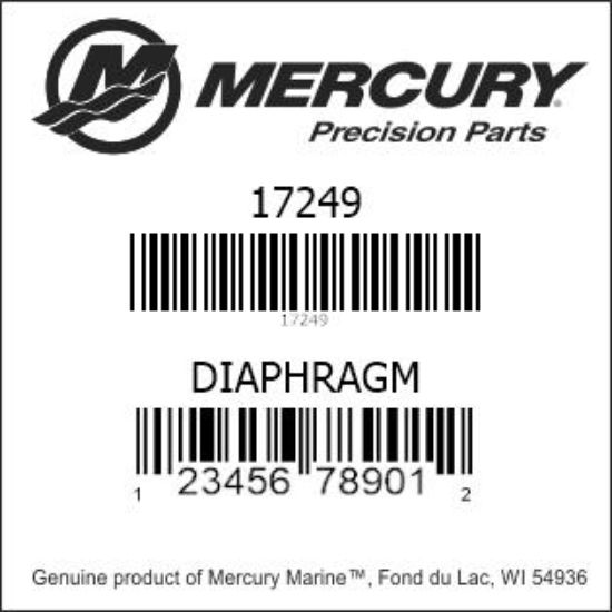 Bar codes for Mercury Marine part number 17249
