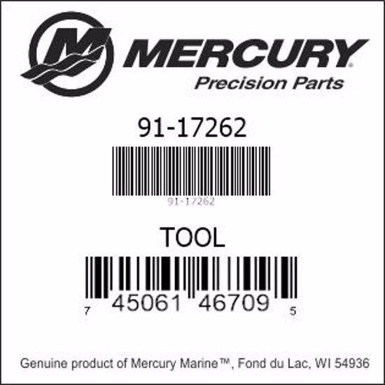 Bar codes for Mercury Marine part number 91-17262