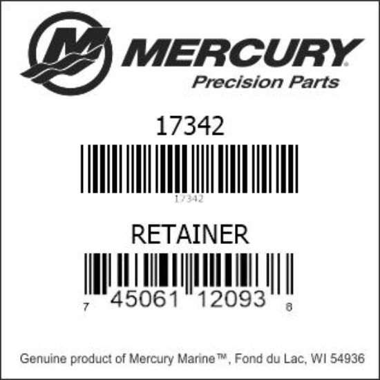 Bar codes for Mercury Marine part number 17342