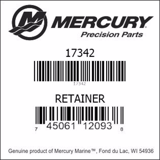 Bar codes for Mercury Marine part number 17342