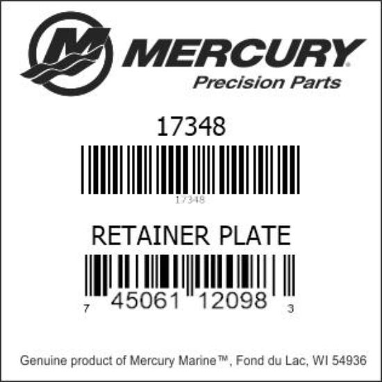 Bar codes for Mercury Marine part number 17348