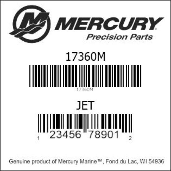 Bar codes for Mercury Marine part number 17360M