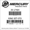 Bar codes for Mercury Marine part number 39-17464