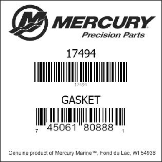 Bar codes for Mercury Marine part number 17494