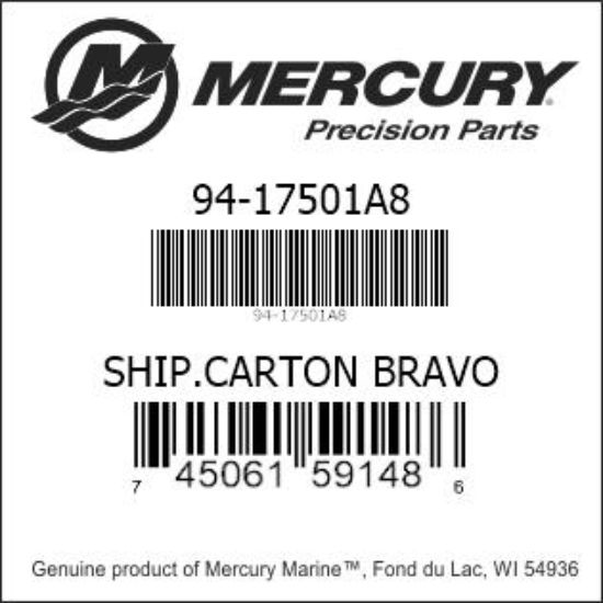 Bar codes for Mercury Marine part number 94-17501A8