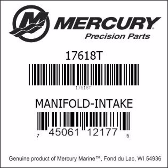 Bar codes for Mercury Marine part number 17618T