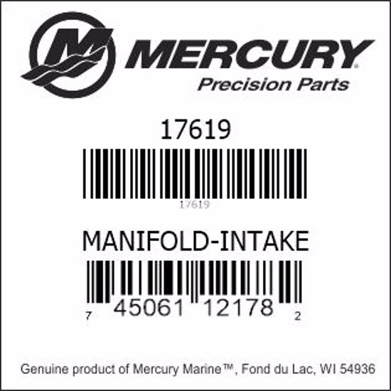 Bar codes for Mercury Marine part number 17619