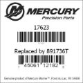 Bar codes for Mercury Marine part number 17623