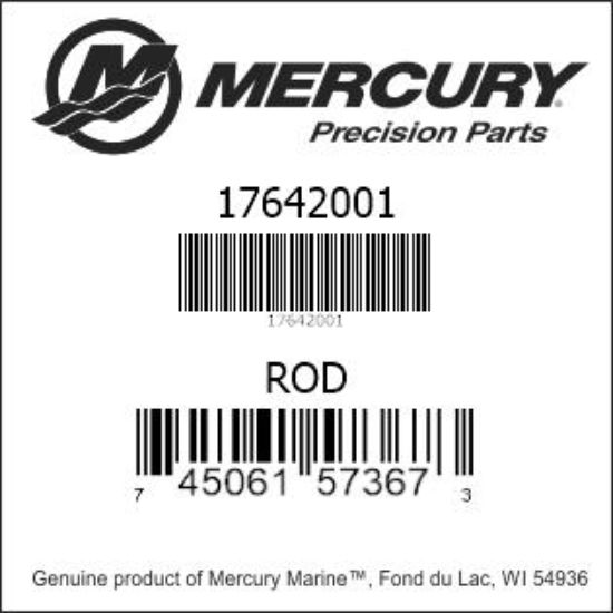 Bar codes for Mercury Marine part number 17642001