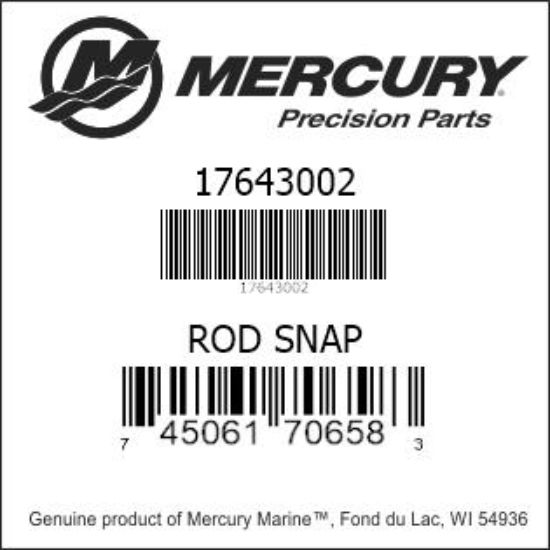 Bar codes for Mercury Marine part number 17643002
