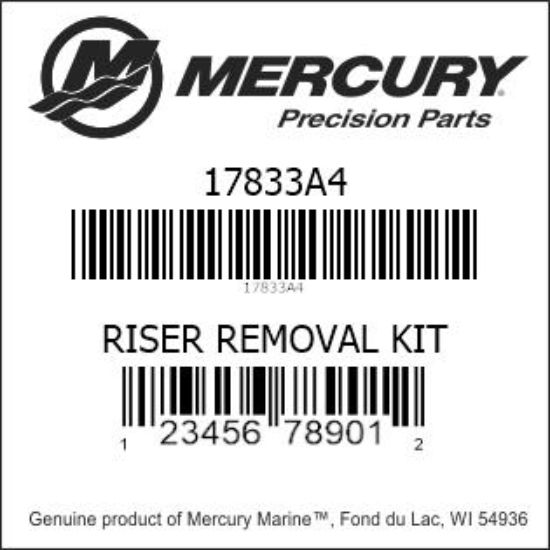 Bar codes for Mercury Marine part number 17833A4