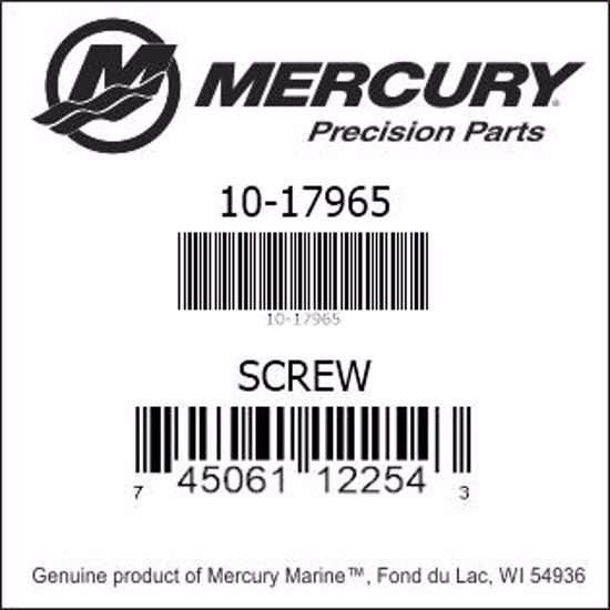 Bar codes for Mercury Marine part number 10-17965