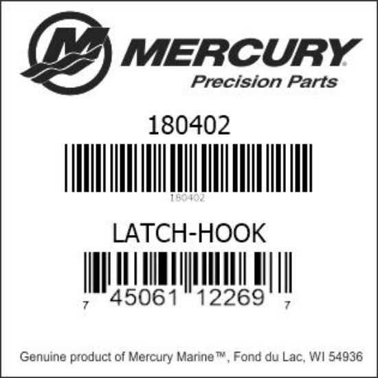 Bar codes for Mercury Marine part number 180402