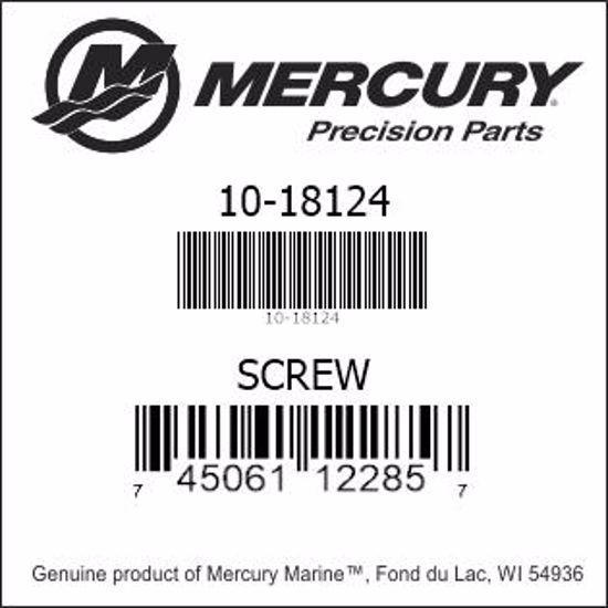 Bar codes for Mercury Marine part number 10-18124