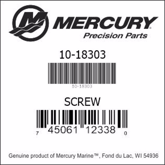 Bar codes for Mercury Marine part number 10-18303