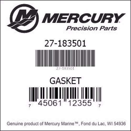 Bar codes for Mercury Marine part number 27-183501