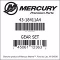 Bar codes for Mercury Marine part number 43-18411A4