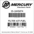 Bar codes for Mercury Marine part number 35-18458T4