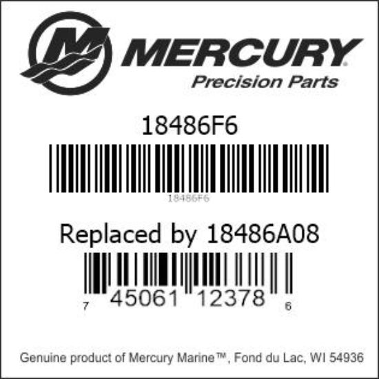 Bar codes for Mercury Marine part number 18486F6
