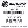 Bar codes for Mercury Marine part number 18643A5