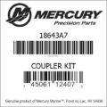 Bar codes for Mercury Marine part number 18643A7