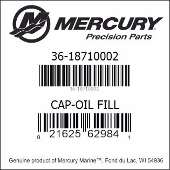 Bar codes for Mercury Marine part number 36-18710002