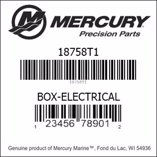 Bar codes for Mercury Marine part number 18758T1